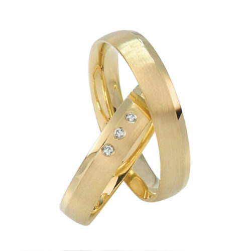 Saint Maurice- Twin Set- Giftering- Gult gull - 4,5 mm- Damemodell med diamanter