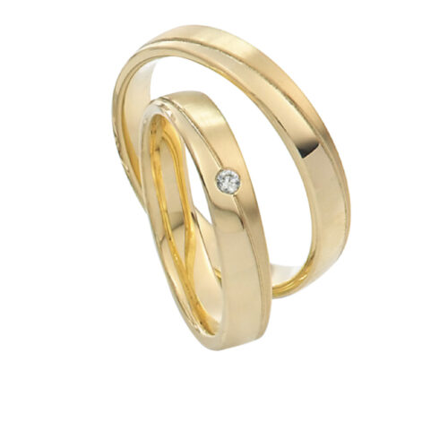 Saint Maurice- Twin Set- Giftering- Gult gull - 4 mm- Herremodell