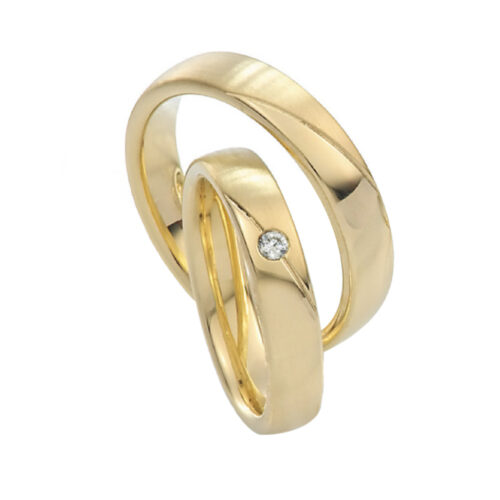 Saint Maurice- Twin Set- Giftering- Gult gull - 4,5 mm- Damemodell med diamanter