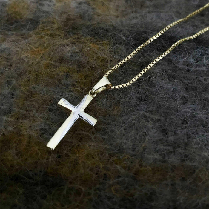 Pan Jewelry - Anheng i 14k gult/hvitt gull, kors - Bilde 2