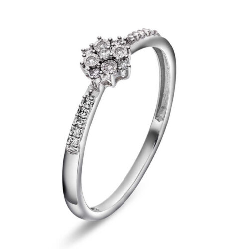 Pan Jewelry - Ring i 14k hvitt gull med diamanter 0,07ct W/P