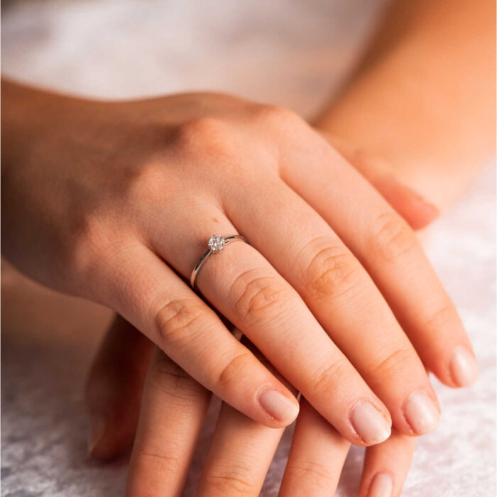 Pan Jewelry - Ring i 14k hvitt gull med diamanter 0,10ct W/P - Bilde 2