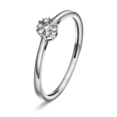 Pan Jewelry - Ring i 14k hvitt gull med diamanter 0,10ct W/P
