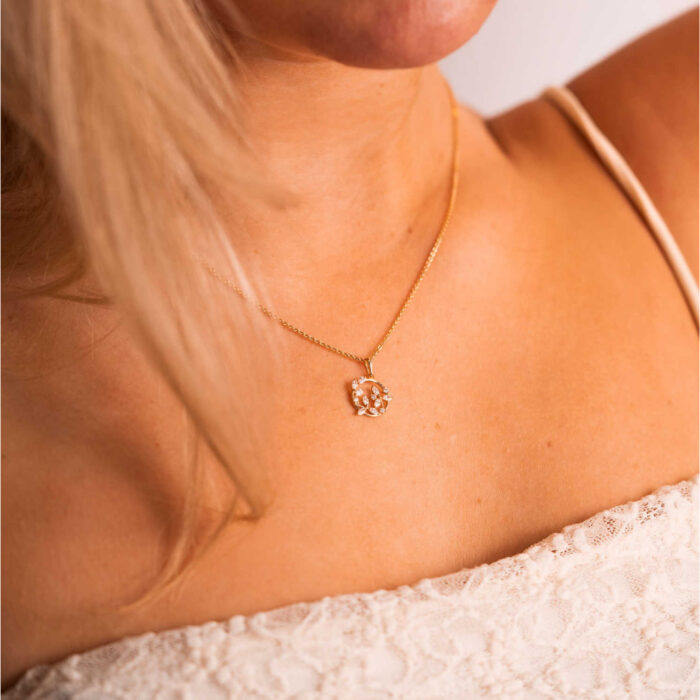 Pan Jewelry - Anheng i 14k gult gull med zirkonia - Bilde 2