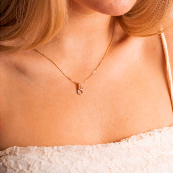 Pan Jewelry - Anheng i 14k gult gull med zirkonia - Bilde 2