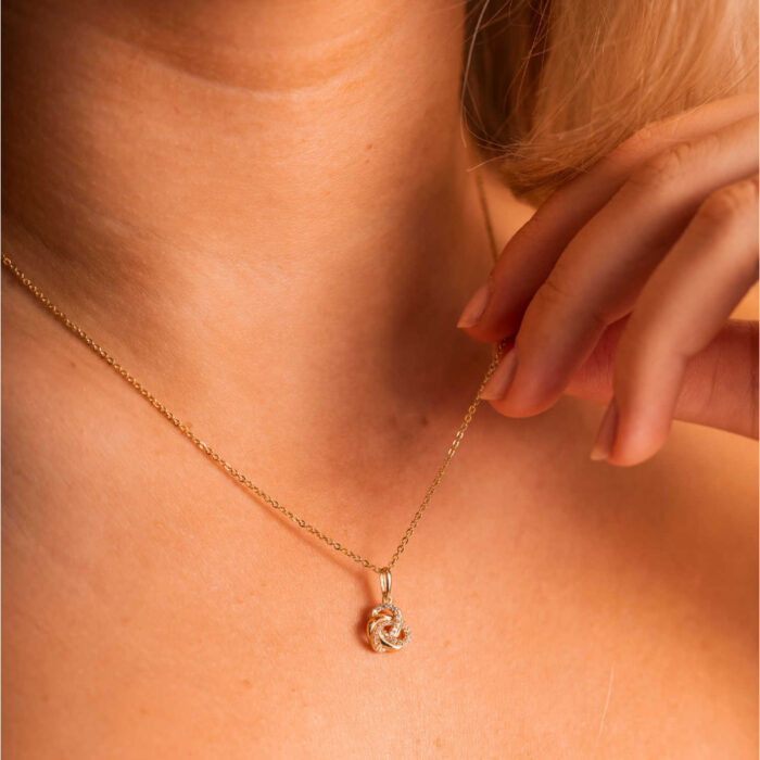 Pan Jewelry - Knute anheng i 14k gult gull med zirkonia - Bilde 2