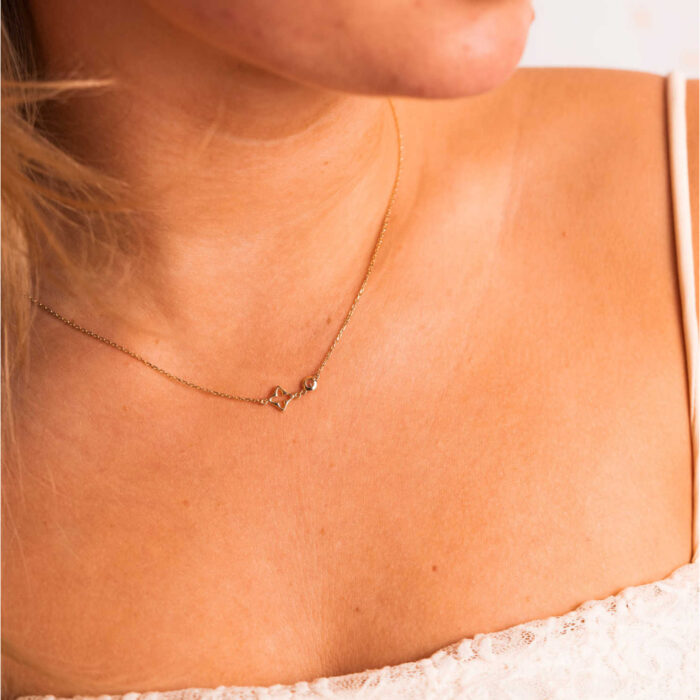 Pan Jewelry - Halssmykke i 14k gult gull med zirkonia - NB: Kommer inn igjen 20.mai - Bilde 2