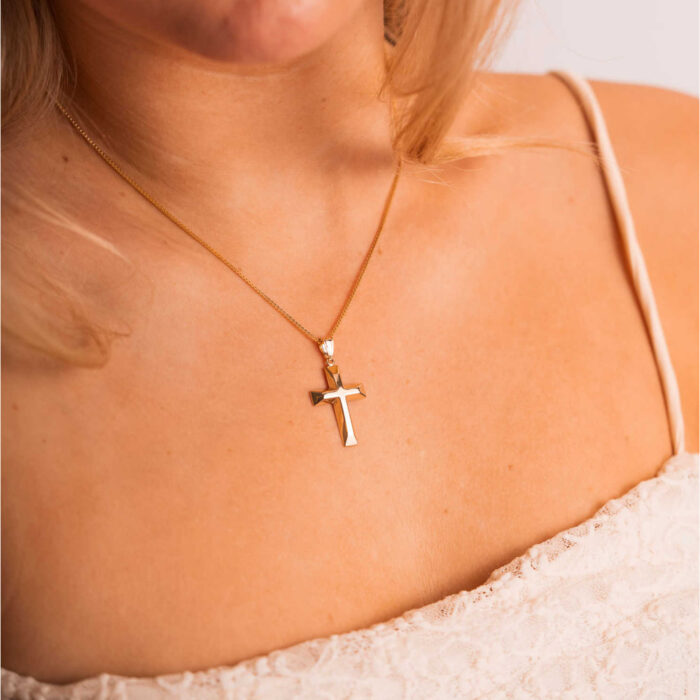 Pan Jewelry - Anheng i 14k gult gull, kors - NB: Forventes inn i slutten av april! - Bilde 2