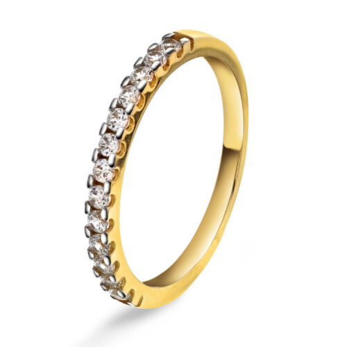 Pan Jewelry - Ring i 14k gult gull med zirkonia