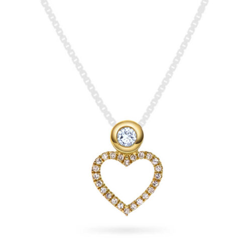 Pan Jewelry - Anheng i 14k gult gull med diamanter 0,04ct W/P1