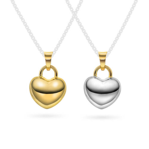 Pan Jewelry - Anheng i 14k gult/hvitt gull, lite hjerte