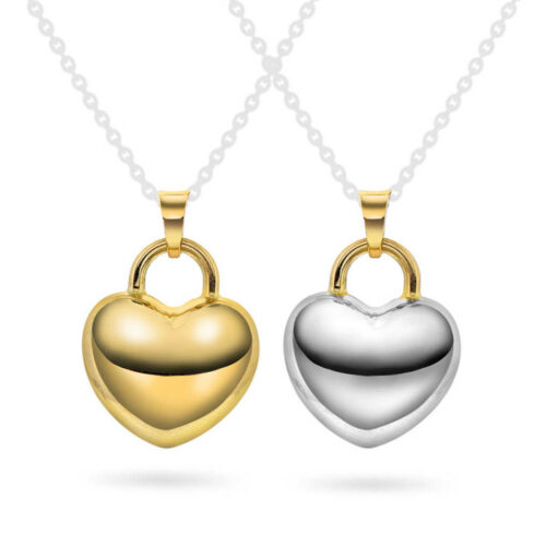 Pan Jewelry - Anheng i 14k gult/hvitt gull, stort hjerte