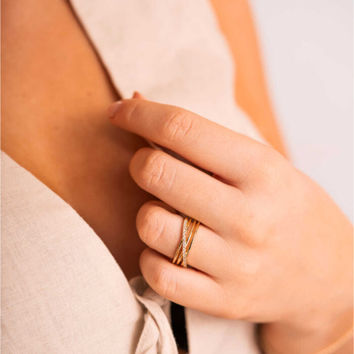 Pan Jewelry Classic - Siena ring i forgylt sølv med zirkonia - Bilde 2