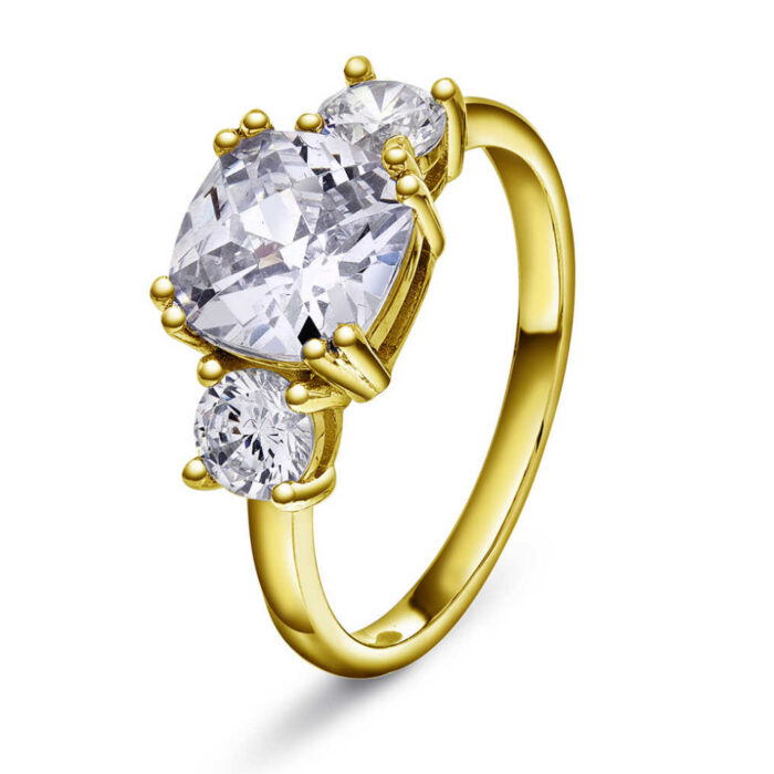 Pan Jewelry Classic - Verona ring i forgylt sølv med zirkonia