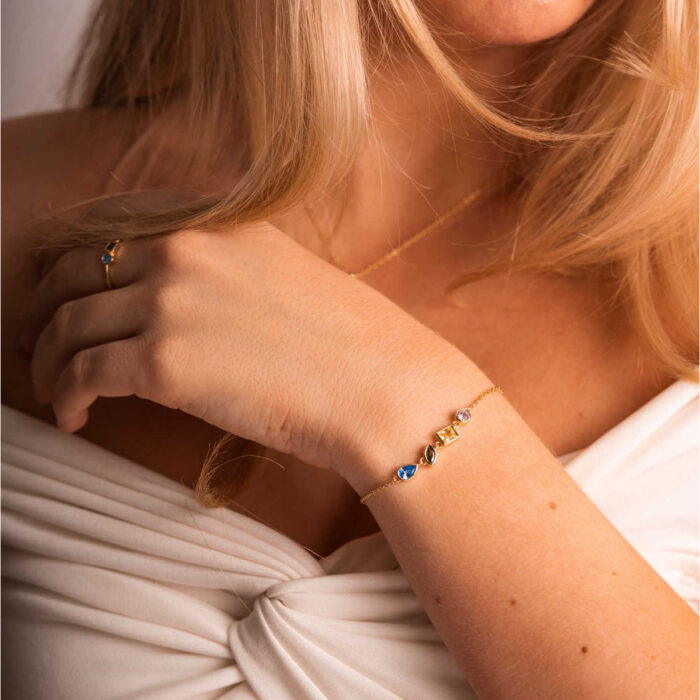 Pan Jewelry Trend - Spraks armbånd i forgylt sølv med fargede zirkonia - Bilde 2