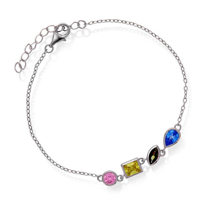 Pan Jewelry Trend - Spraks armbånd i sølv med fargede zirkonia
