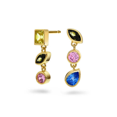 Pan Jewelry Trend - Spraks ørepynt i forgylt sølv med fargede zirkonia