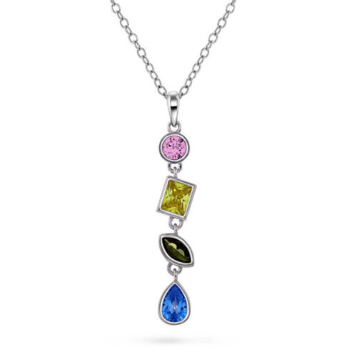 Pan Jewelry Trend - Spraks halssmykke i sølv med fargede zirkonia