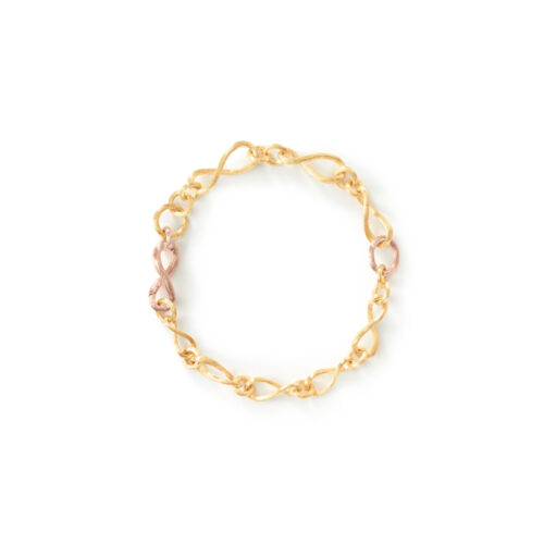 OLE LYNGGAARD COPENHAGEN - Love armlenke mini - 18k gult- og rosegull. Satinert overflate - 18cm