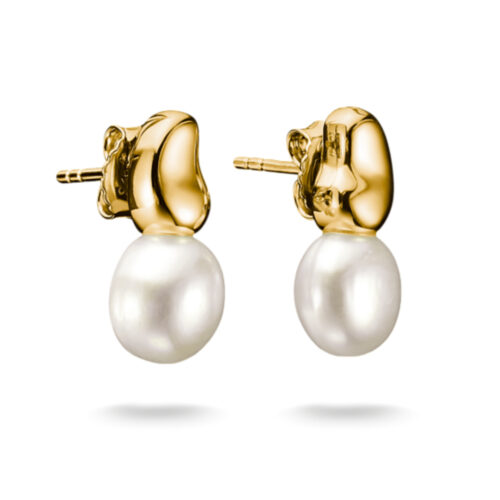 Thomas Sabo - Natural Beauty ørepynt i forgylt sølv med ferskvannsperle