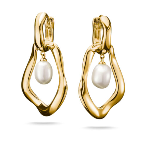 Thomas Sabo - Natural Beauty øreringer i forgylt sølv med ferskvannsperle