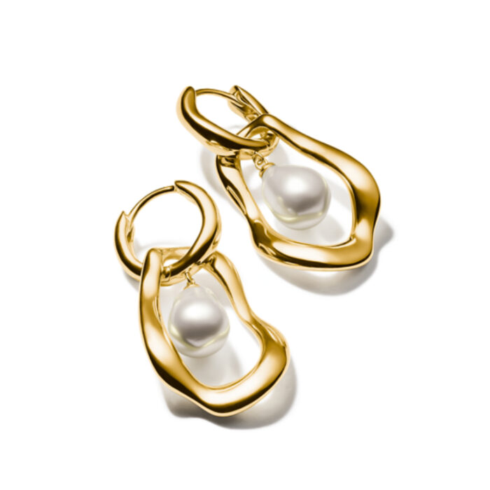 Thomas Sabo - Natural Beauty øreringer i forgylt sølv med ferskvannsperle - Bilde 2