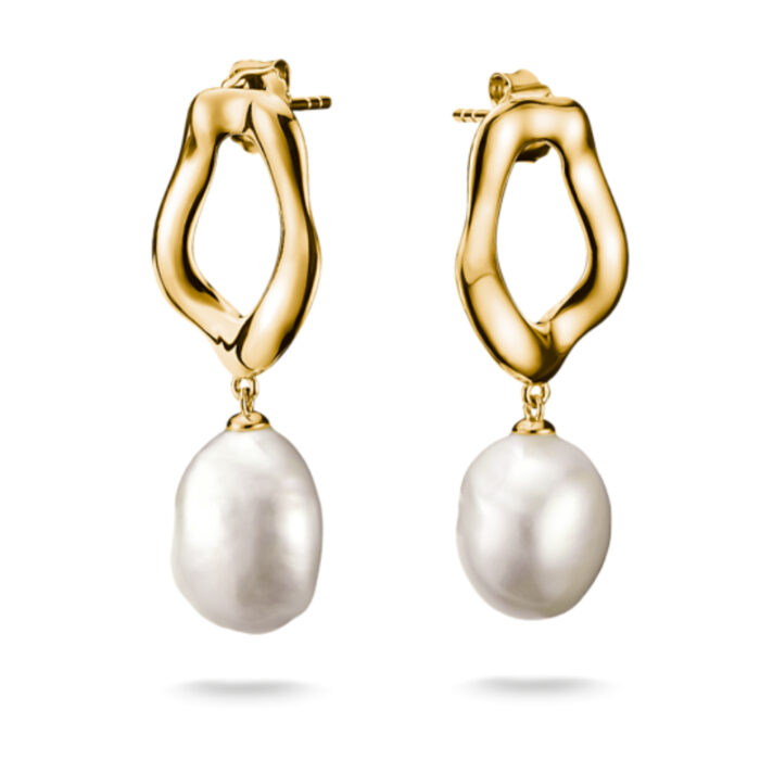 Thomas Sabo - Natural Beauty ørepynt i forgylt sølv med ferskvannsperle