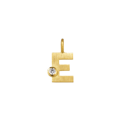 Dulong - Letters - Bokstavanheng i 18k gult gull med diamant - Velg din bokstav