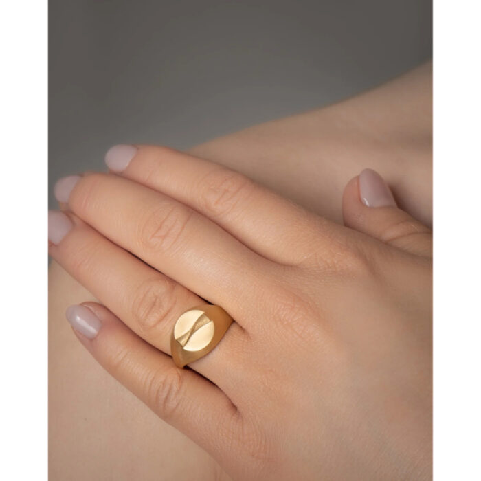 Dulong - Vega Relief signetring i 18k gult gull - Bilde 2