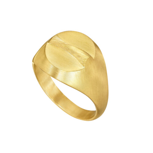 Dulong - Vega Relief signetring i 18k gult gull