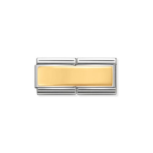 Nomination - Composable Classic DOUBLE ENGRAVED steel and 18k gold CUSTOM (01_Smooth Plate)