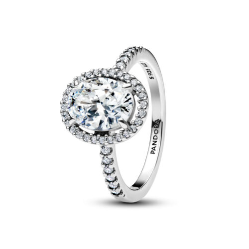 Pandora - Oval Funklende Halo Statementring