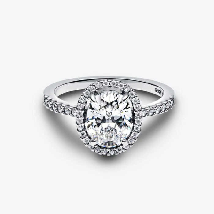 Pandora - Oval Funklende Halo Statementring - Bilde 4