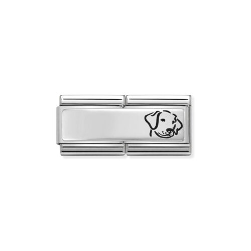Nomination - Composable Classic DOUBLE ENGRAVED steel and 925 sterling silver CUSTOM (16_Dog)