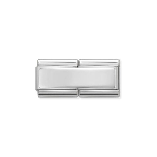 Nomination - Composable Classic DOUBLE ENGRAVED steel and 925 sterling silver CUSTOM (01_Smooth Plate)