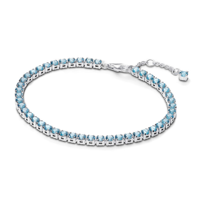 Pandora - Glittrende armbånd i sølv med lyseblå krystaller