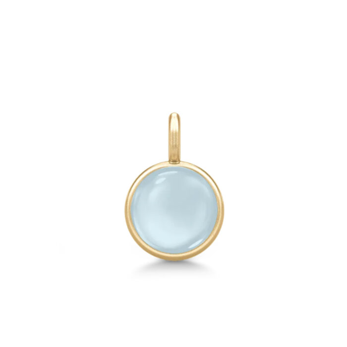 Julie Sandlau - Prime anheng i 22k forgylt sølv - Milky Aqua