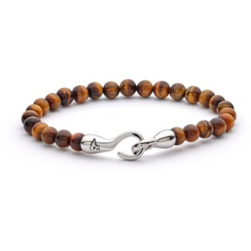 Alexander Lynggaard - Armbånd med sølv lås, Tiger Eye 6 mm
