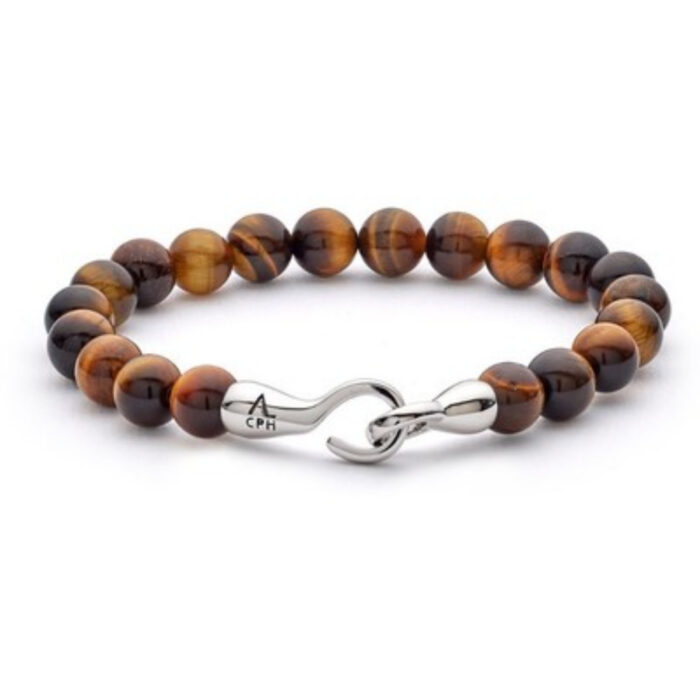 Alexander Lynggaard - Armbånd med sølv lås, Tiger Eye 8 mm