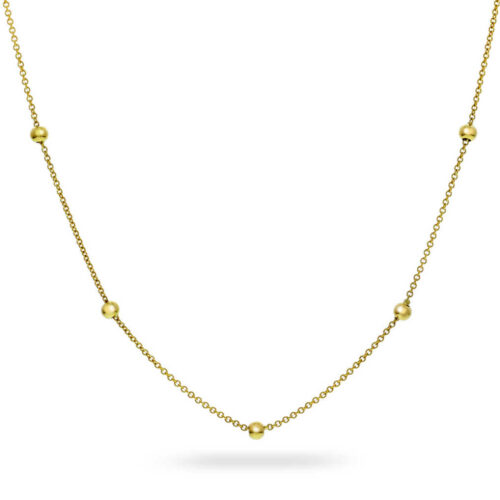 PAn Jewelry - Ankerkjede i 14k gult gull med kuler