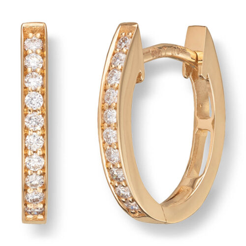 Diamonds by Frisenberg- Creoler / Øreringer i gult gull 585/14K med diamanter.