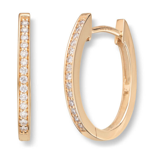 Diamonds by Frisenberg- Nydelige  Creoler / Øreringer i gult gull 585/14K med diamanter.