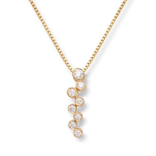 Diamonds by Frisenberg- Anheng i gult gull 585/14K med diamanter