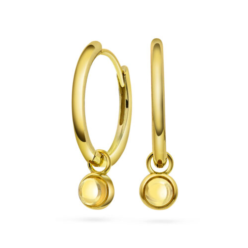 Sandra Lyng x Pan Jewelry - Øreringer i forgylt sølv med citrin - GLEDE