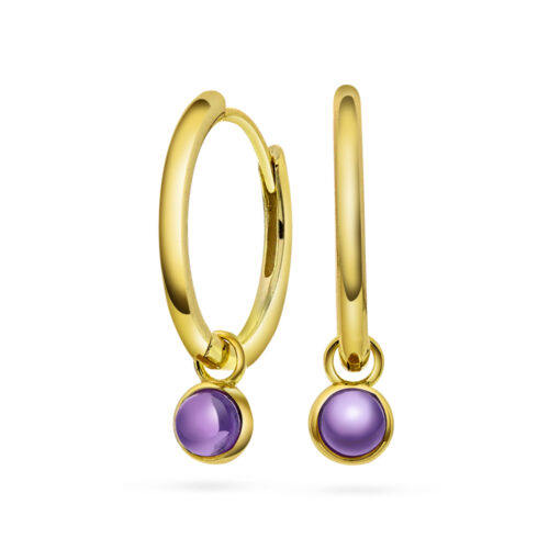 Sandra Lyng x Pan Jewelry - Øreringer i forgylt sølv med ametyst - RO