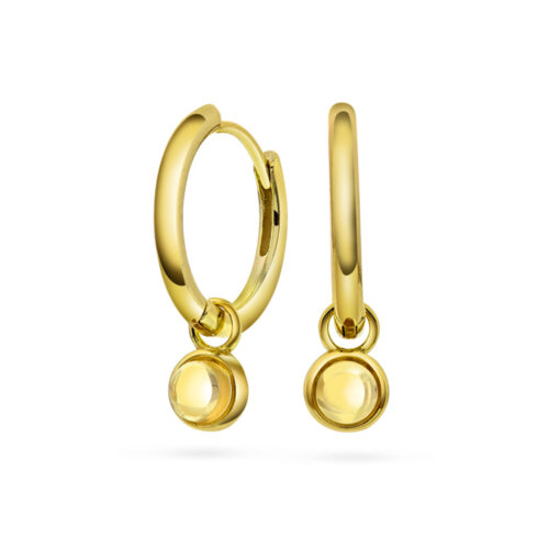 Sandra Lyng x Pan Jewelry - Øreringer i forgylt sølv med citrin - GLEDE