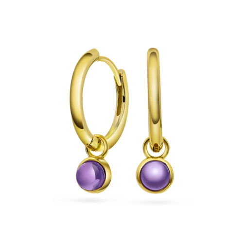 Sandra Lyng x Pan Jewelry - Øreringer i forgylt sølv med ametyst - RO