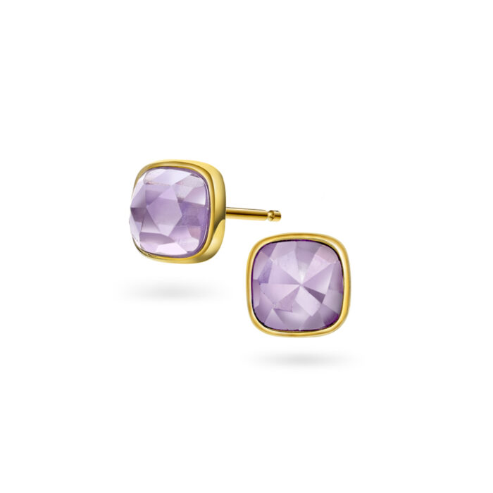 Sandra Lyng x Pan Jewelry - Ørepynt i forgylt sølv med ametyst - RO