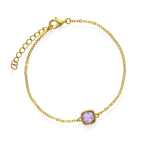 Sandra Lyng x Pan Jewelry - Armbånd i forgylt sølv med Ametyst - RO