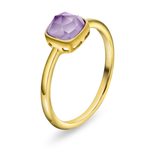 Sandra Lyng x Pan Jewelry - Ring i forgylt sølv med Ametyst - RO
